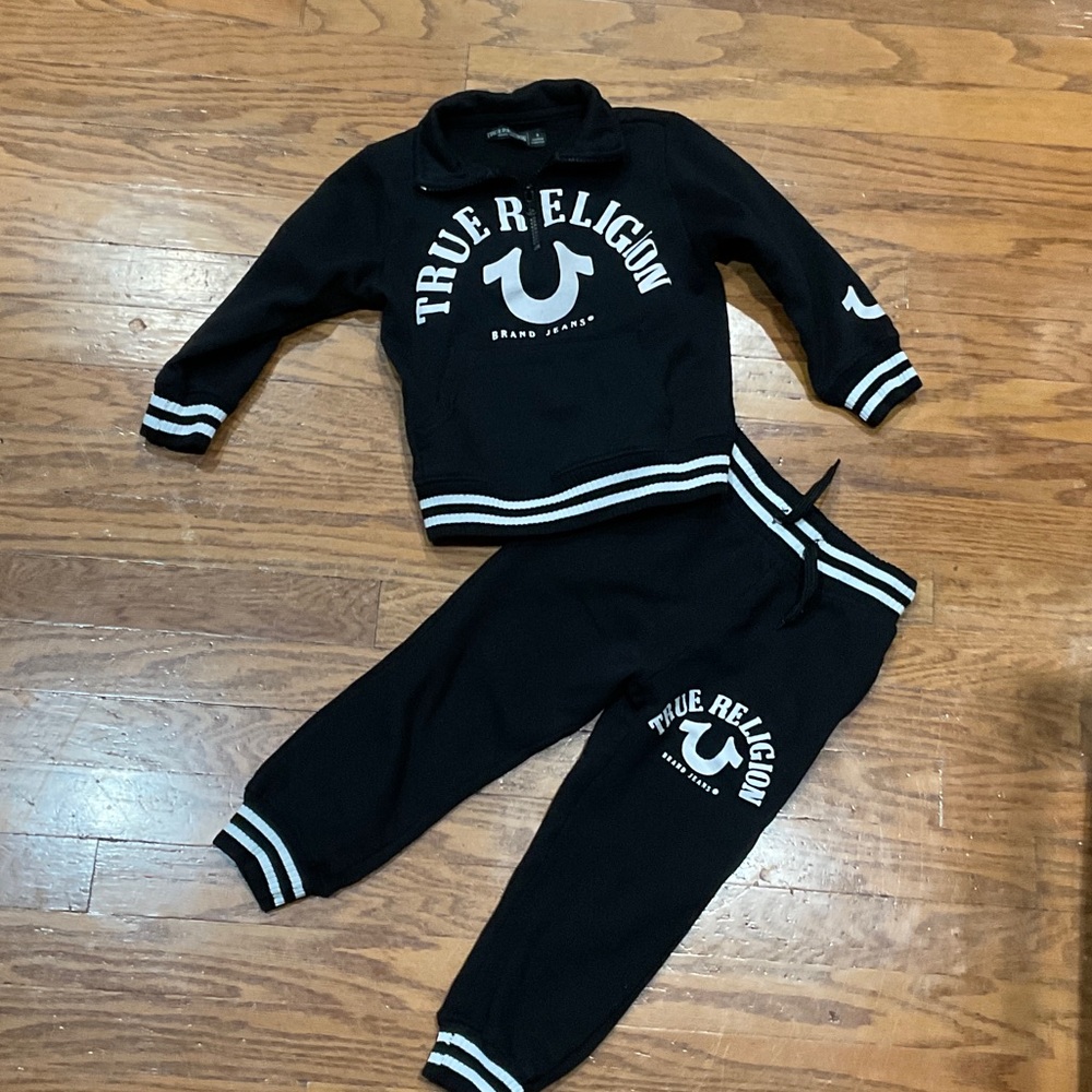 True Religion Black and White Logo Tracksuit